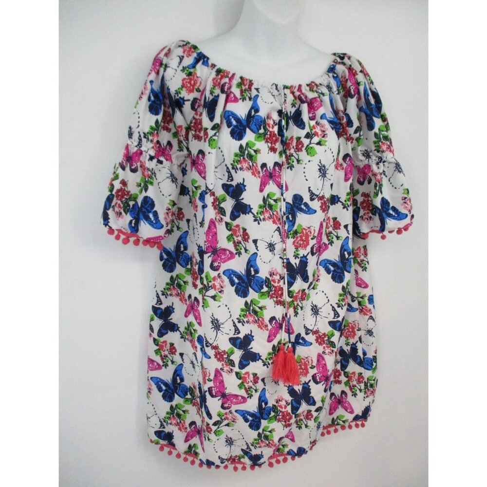 America & Beyond Womens Small Boho Multicolor Butterfly Print Dress - Picture 5 of 13
